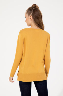 Kad_n Safran Basic V Yaka Kazak