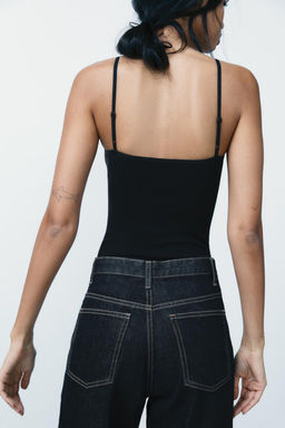 HIGH-WAIST TRF WIDE-LEG JEANS WITH CROSSOVER WAISTBAND - Zara фото 27