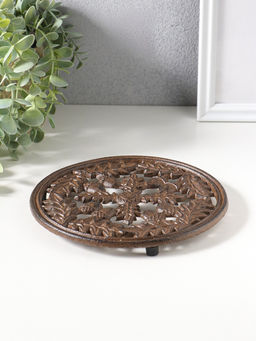 Сувенир чугун подставка "Жёлуди и дубовые листья" 18х18х1,5 см