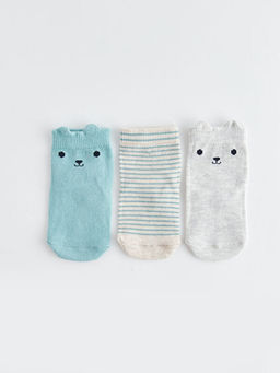 Desenli Erkek Bebek Soket ?orap 3l?