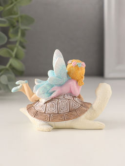 Фигурка полистоун Девочка-фея верхом на черепахе, 9.5?5?7 см