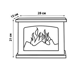 ULD-L2821-005/DNC/RED BLACK FIREPLACE Светильник светодиодный Камин с эффектом пламени, питание от батареек 3АА (не в/к) или USB (в/к), 28х21см. 5 светодиодов. Корпус черный. TM Uniel