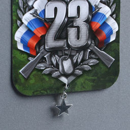 Цена за 3 шт. Магнит с подвеской на 23 февраля 23 Февраля, 6?7 см