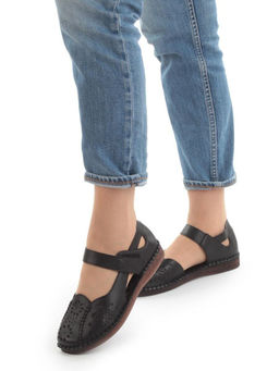 08-5008-1 BLACK Босоножки женские (натуральная кожа)