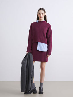 Bisiklet Yaka Oversize Kad?n Triko Kazak