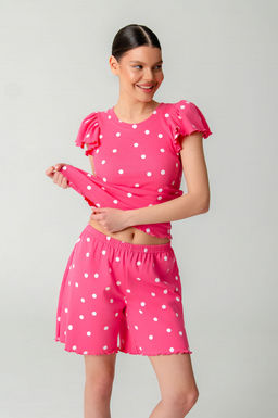Арт.9176/2 Пижама с шортами 42-48 (4 шт) Цвет:малиновый,белый - Калинка фото 5