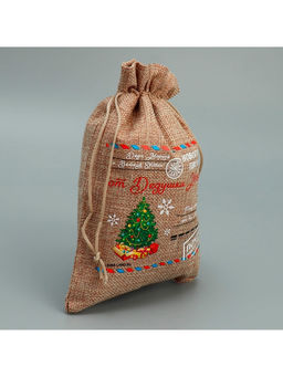 Цена за 5 шт. Мешочек подарочный с термонаклейкой Новогоднее письмо, 16?24 см  1.5 см