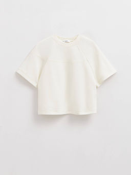 CONTE Футболка из футера со спущенной линией плеч и акцентными швами LD 2587 off-white