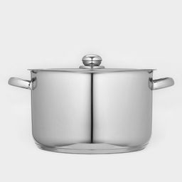 Кастрюля Amet «Профи», 10 л, d=28 см, цельнотянутая, капсульное дно, индукция, нержавеющая сталь, хромированная