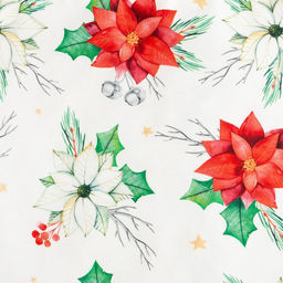 Набор подарочный Этель Christmas red flowers, фартук, полотенце, прихватка  фото 4