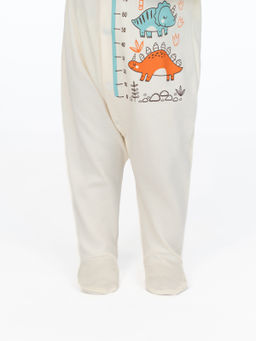 Комбинезон ясельный бежевый ростомер дино