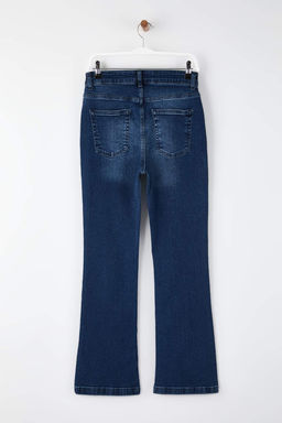 Koyu Mavi Yuksek Bel Comfort/Esnek Flare Jeans TWOSS26JE00023