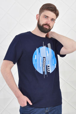 Арт. 67113 Футболка мужская 50-58 (5 шт) Цвет:темно-синий