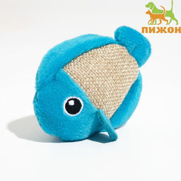 Мягкая игрушка для кошек с кошачьей мятой Рыбка, голубая