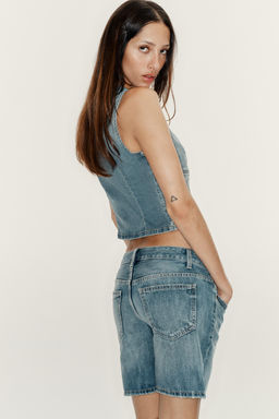 BERMUDA REGULAR DENIM TRF TIRO MEDIO / Azul - Zara фото 4