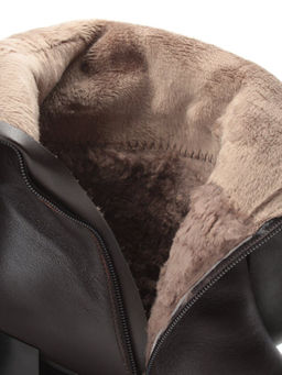 02-DL17-56 BROWN Сапоги зимние женские (натуральная кожа, натуральный мех) - Фабричный китай фото 14