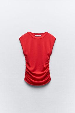 KNIT TOP WITH GATHERED SIDES - Zara фото 3