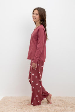 КБ 2820/шоколадный десерт,кошечки пижама для дев