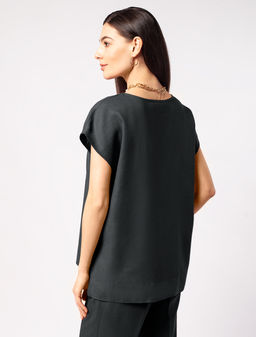 Свободная блузка-топ без застежки изо льна - Vilatte фото 4