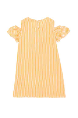 Оранжевое тканое платье с короткими рукавами для девочки - U.s. polo assn фото 5