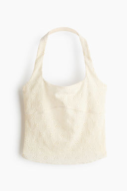 Top halter con bordado ingl?s