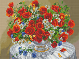 Вышивка крестиком 40х50см, Маки