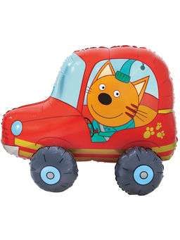 Воздушный шар фольгированный 3D 29" «Три Кота. Компот в машине»