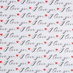 Цена за 10 шт. Бумага упаковочная глянцевая «Love you», 70×100 см