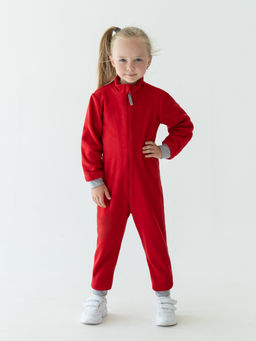 Комбинезон детский флисовый красный 279г(ш) (80, 52)