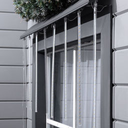 Гирлянда «Сосульки» 2.5×0.5 м, IP65, прозрачная нить, 288 LED, свечение тёплое белое с эффектом стекания, 12 В