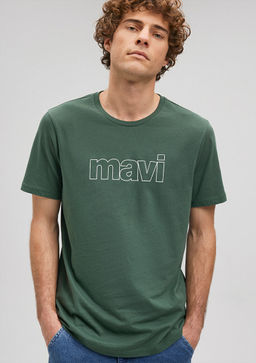 Mavi Logo Bask?l? Yesil Tisort
