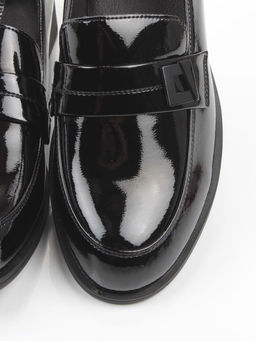 03-DHL255-1 BLACK Лоферы женские (натуральная кожа)