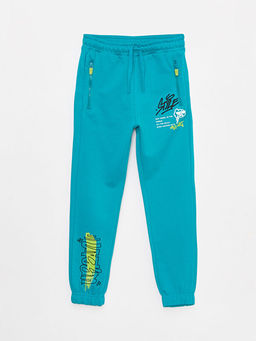 Beli Lastikli Bask?l? Erkek ?ocuk Jogger E?ofman Alt?