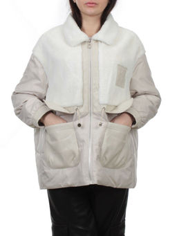 H24-223 LT. BEIGE Куртка демисезонная женская (100 гр. холлофайбер) - Fashion фото 3