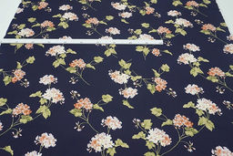 Штапель Ароматная гортензия цв.чернильный, ш.1.45м, вискоза-100%, 105гр/м.кв - Купава фото 3