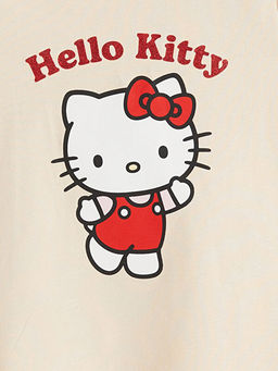 Bisiklet Yaka Hello Kitty Bask?l? K?z ?ocuk Ti??rt