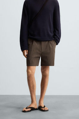 STRIPED REGULAR FIT BERMUDA SHORTS - Zara фото 3