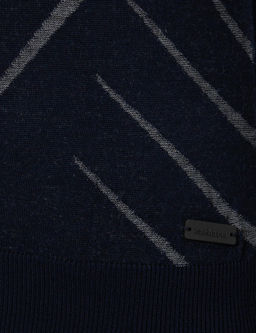 Темно-синий облегающий трикотажный свитер с круглым вырезом - Cacharel фото 16