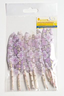 Перья декоративные 15*2,2 см (10 шт) Цветочек фиолетовый - No name фото 2