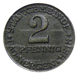 2 пфеннига 1920 года Германия  Нотгельд  Мергентхайм