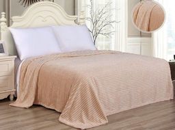 Покрывало Роскошь-бежевый/золото фланель жаккард 200*220 см. - Лен поволжья фото 3