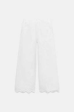 PANTAL?N CULOTTE BORDADOS PERFORADOS / Blanco - Zara фото 8