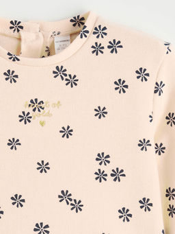 Bisiklet Yaka Bask?l? F?rf?rl? K?z Bebek Ti??rt