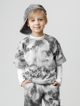 КР 302804/речной перламутр,размытая фактура к628 фуфайка (футболка) для мал