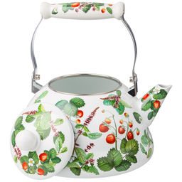 ЧАЙНИК AGNESS ЭМАЛИРОВАННЫЙ СЕРИЯ ФРУКТОВАЯ КОРЗИНА, 3 Л  фото 3