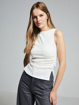 Bisiklet Yaka Dokulu Kad?n Atlet