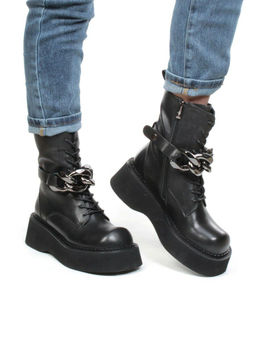 01-CYX03-1 BLACK Ботинки демисезонные женские (натуральная кожа, байка) - Фабричный китай фото 2