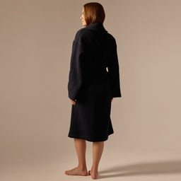 Халат вафельный женский SL HOME: Basic «Дарк Маре», размер S, хлопок 100%, чёрный