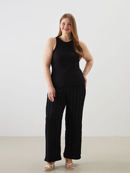 Beli Lastikli Dokulu Geni? Pa?a Kad?n Pantolon