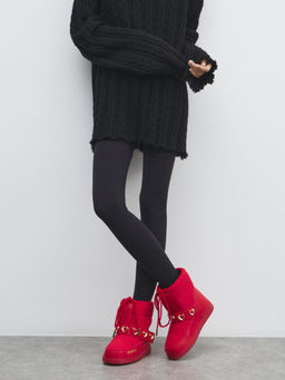 Женские дутики LOVE MOSCHINO SKI BOOT Артикул 4562703, рубиновый  фото 6